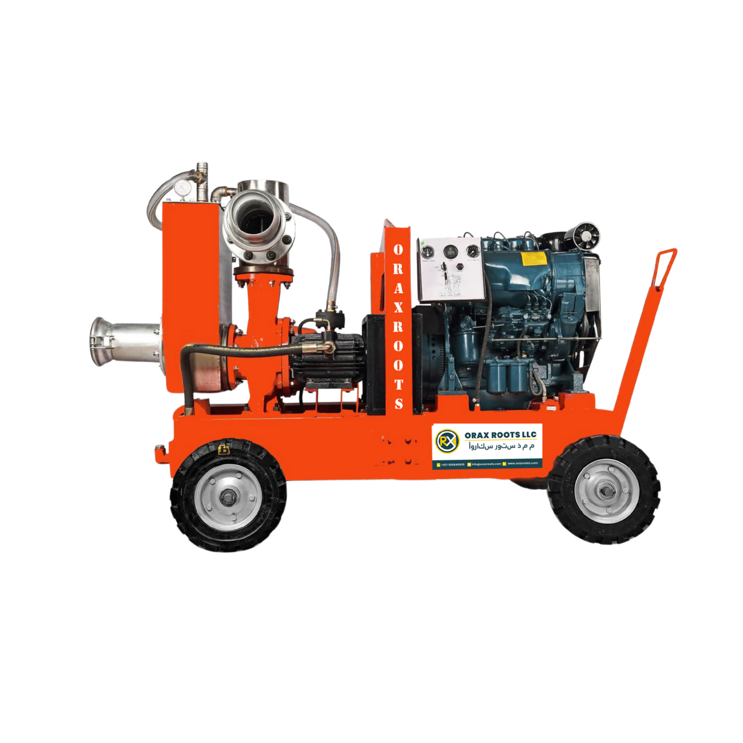Orax Pumps diesel dewatering pump on trailer